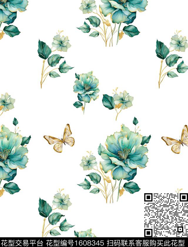 雪纺黑底花卉小碎花传统印花华亿平台下载（图片编号: 1608345） - 瓦栏（Walan）