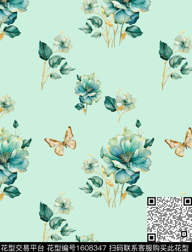 雪纺黑底花卉小碎花传统印花华亿平台下载（图片编号: 1608347） - 瓦栏（Walan）