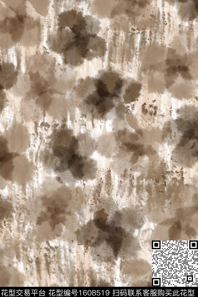 晕染肌理侘寂花卉数码印花华亿平台下载（图片编号: 1608519） - 瓦栏（Walan）