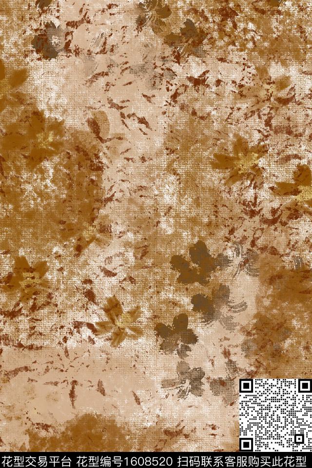 侘寂肌理笔触数码印花华亿平台下载（图片编号: 1608520） - 瓦栏（Walan）