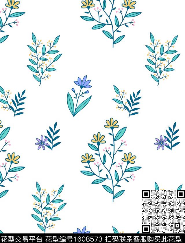 雪纺黑底花卉小碎花传统印花华亿平台下载（图片编号: 1608573） - 瓦栏（Walan）