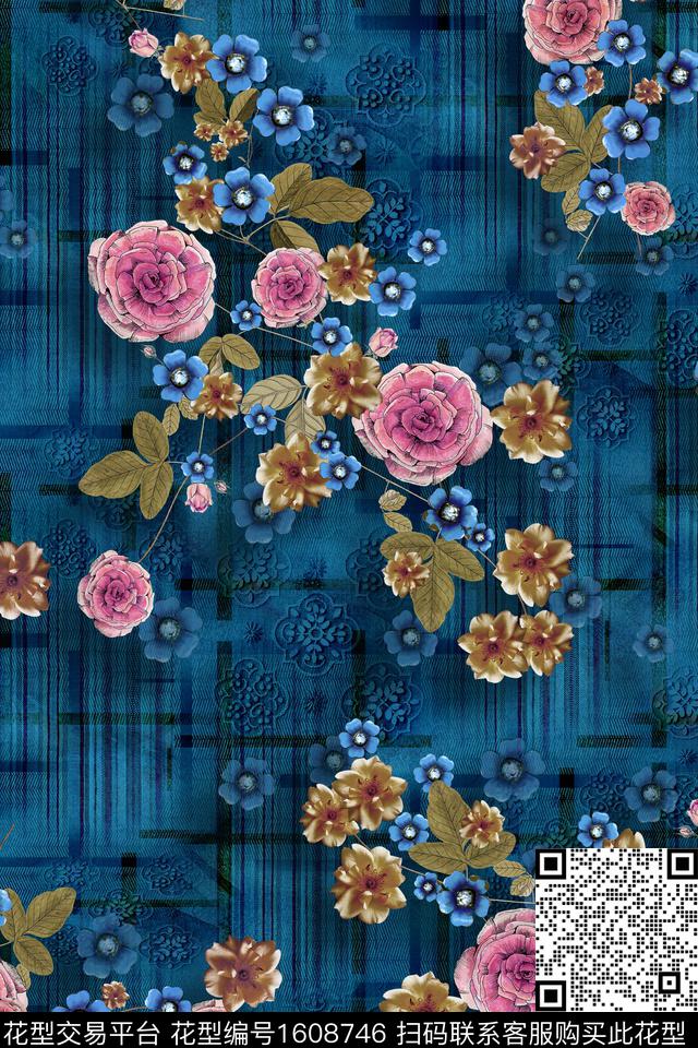 花卉中老年深底花卉数码印花华亿平台下载（图片编号: 1608746） - 瓦栏（Walan）