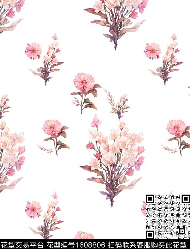 雪纺清爽底花卉小碎花传统印花华亿平台下载（图片编号: 1608806） - 瓦栏（Walan）