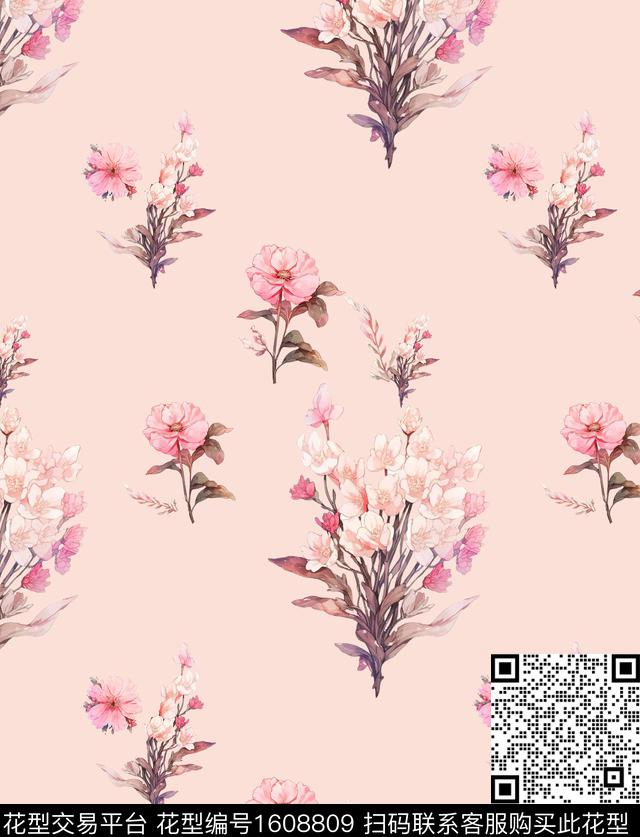 雪纺清爽底花卉小碎花传统印花华亿平台下载（图片编号: 1608809） - 瓦栏（Walan）