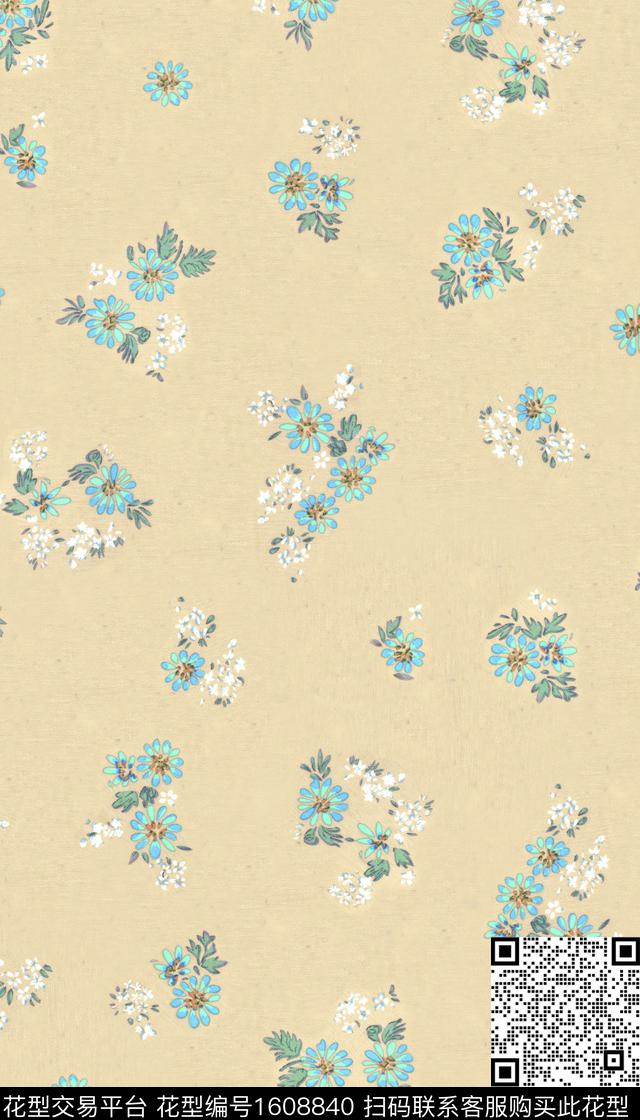 小碎花花卉跳接数码印花华亿平台下载（图片编号: 1608840） - 瓦栏（Walan）