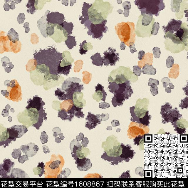 抽象水彩数码印花华亿平台下载（图片编号: 1608867） - 瓦栏（Walan）