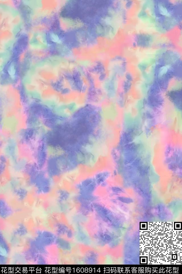 肌理扎染华亿平台抽象数码印花华亿平台下载（图片编号: 1608914） - 瓦栏（Walan）
