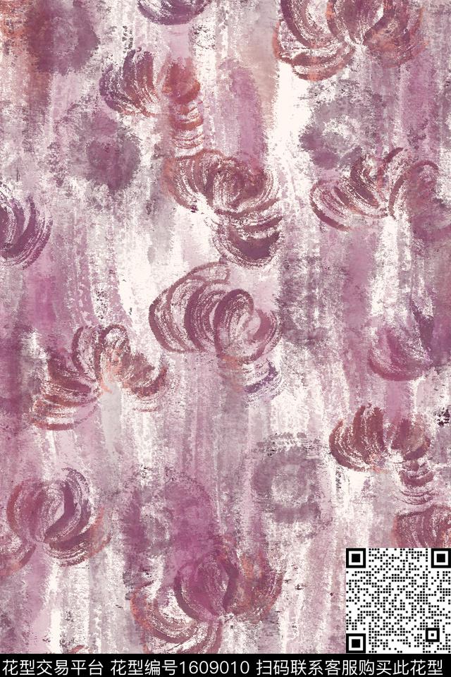 侘寂花卉涂鸦数码印花华亿平台下载（图片编号: 1609010） - 瓦栏（Walan）