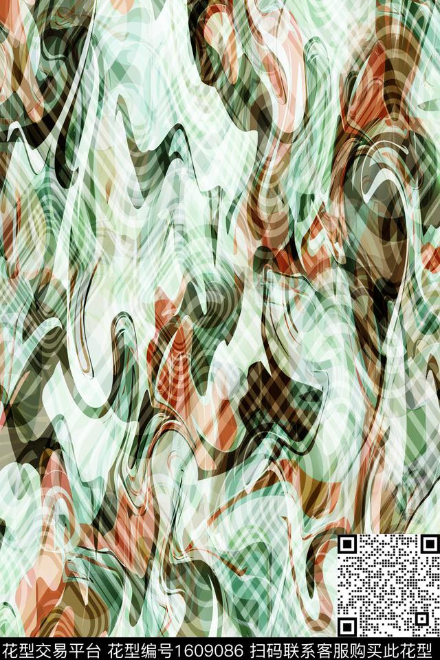抽象数码印花华亿平台下载（图片编号: 1609086） - 瓦栏（Walan）
