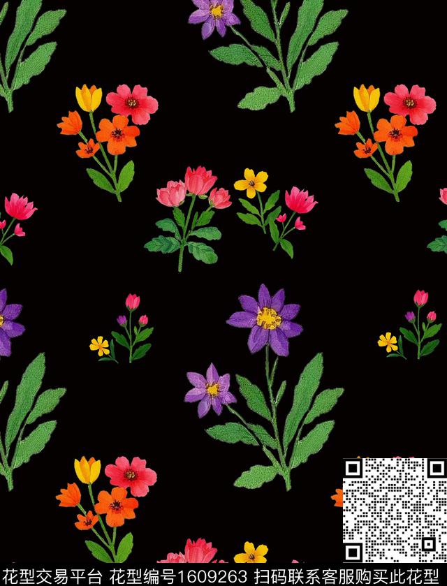 雪纺清爽底花卉小碎花传统印花华亿平台下载（图片编号: 1609263） - 瓦栏（Walan）