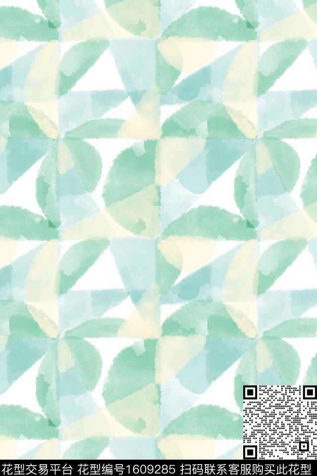 小清新渐变水彩数码印花华亿平台下载（图片编号: 1609285） - 瓦栏（Walan）