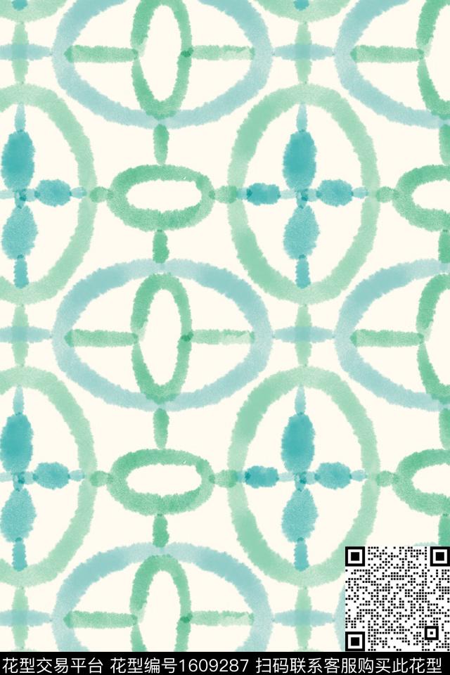 小清新简约水彩数码印花华亿平台下载（图片编号: 1609287） - 瓦栏（Walan）
