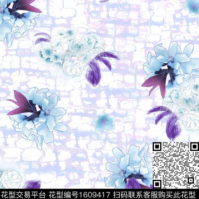 休闲玉兰花肌理数码印花华亿平台下载（图片编号: 1609417） - 瓦栏（Walan）