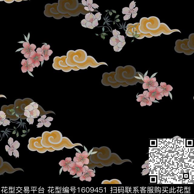 民族风花卉休闲数码印花华亿平台下载（图片编号: 1609451） - 瓦栏（Walan）