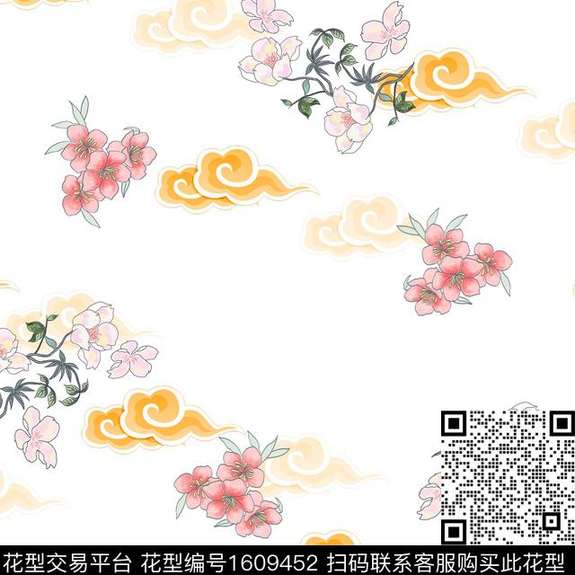 民族风花卉中国风数码印花华亿平台下载（图片编号: 1609452） - 瓦栏（Walan）