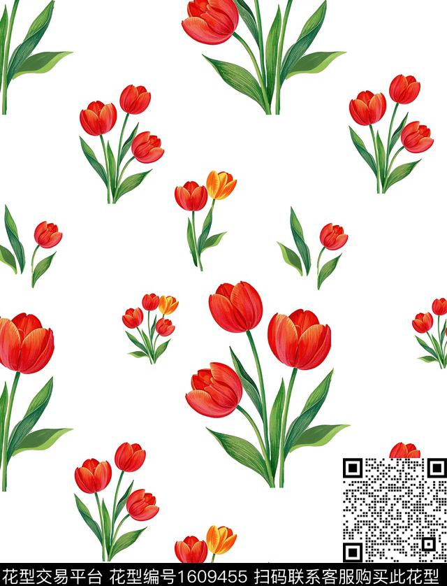 花卉小碎花连衣裙数码印花华亿平台下载（图片编号: 1609455） - 瓦栏（Walan）