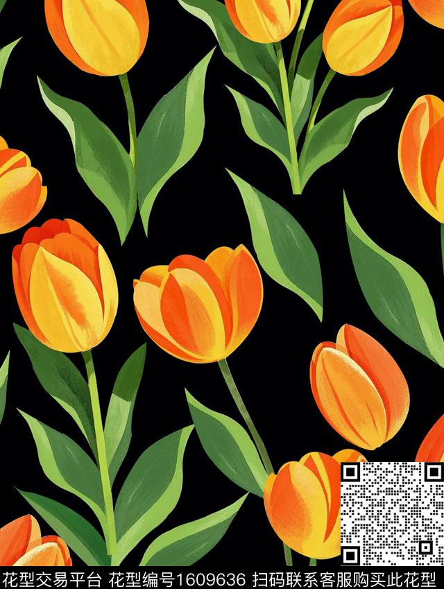 雪纺手绘大花小碎花传统印花华亿平台下载（图片编号: 1609636） - 瓦栏（Walan）