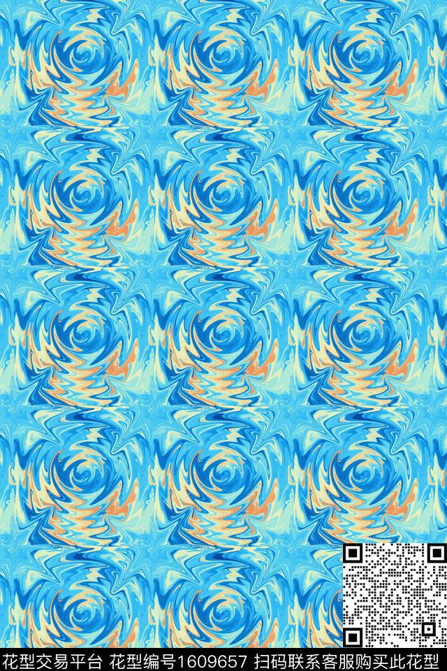 抽象漩涡数码印花华亿平台下载（图片编号: 1609657） - 瓦栏（Walan）