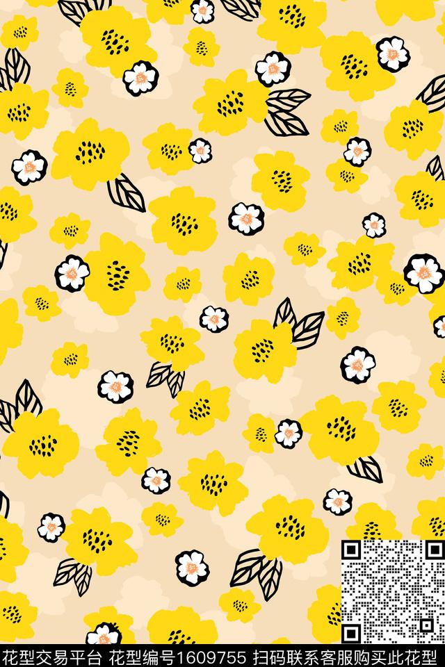 花卉春夏华亿平台小碎花数码印花华亿平台下载（图片编号: 1609755） - 瓦栏（Walan）