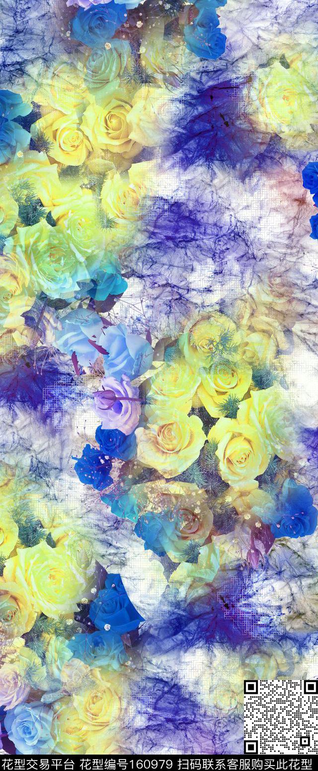 爆款散花数码印花华亿平台下载（图片编号: 160979） - 瓦栏（Walan）