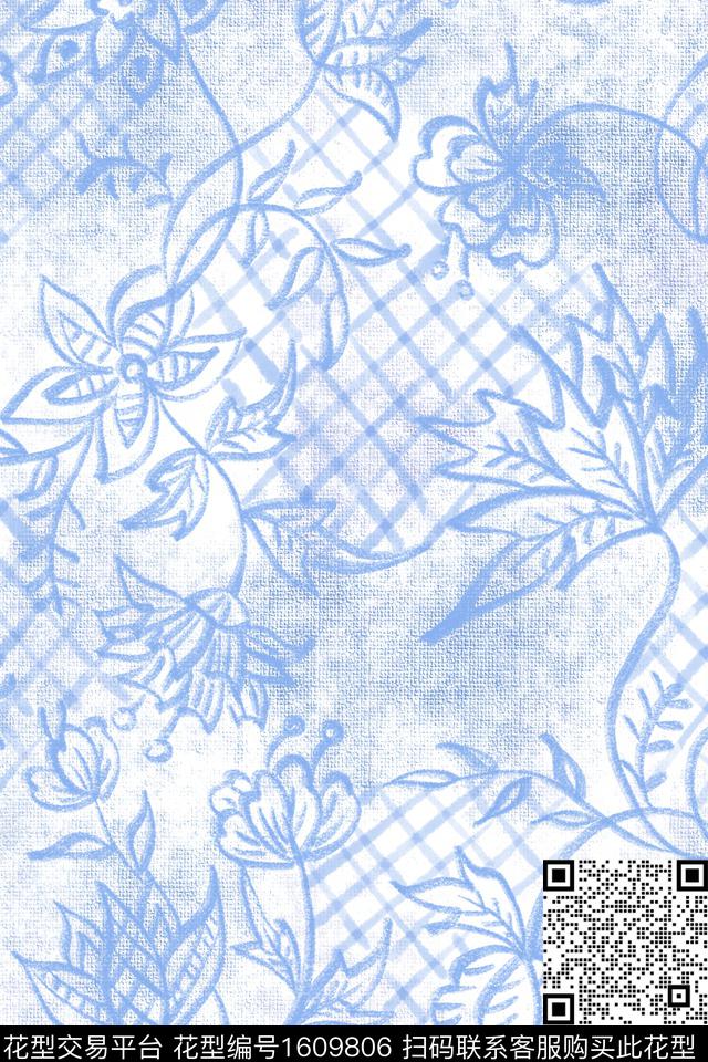民族风花卉肌理数码印花华亿平台下载（图片编号: 1609806） - 瓦栏（Walan）