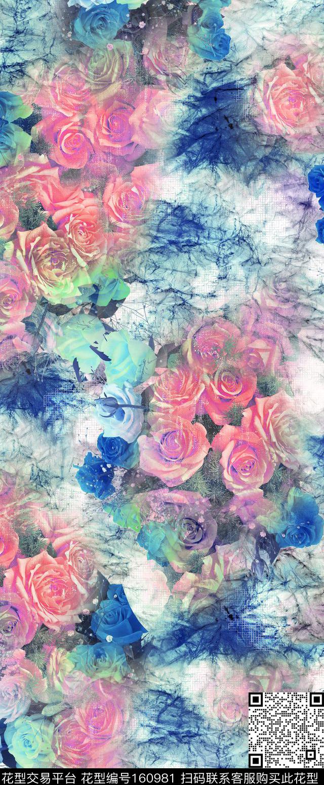 爆款散花数码印花华亿平台下载（图片编号: 160981） - 瓦栏（Walan）