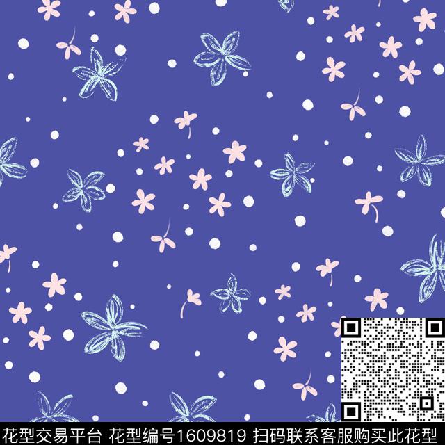 花卉小碎花波点数码印花华亿平台下载（图片编号: 1609819） - 瓦栏（Walan）