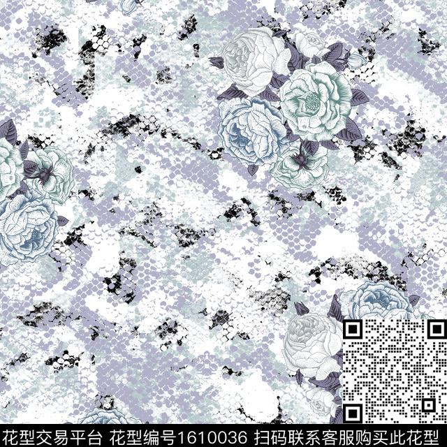 晕染肌理斑纹素描数码印花华亿平台下载（图片编号: 1610036） - 瓦栏（Walan）