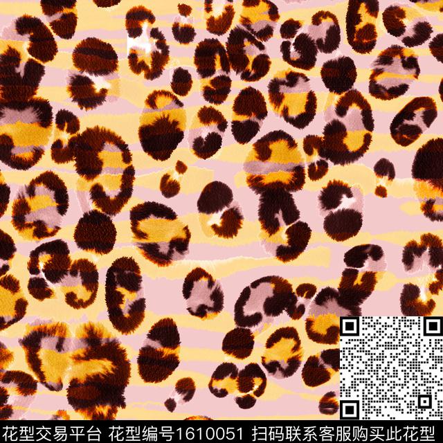 豹纹晕染肌理水彩数码印花华亿平台下载（图片编号: 1610051） - 瓦栏（Walan）