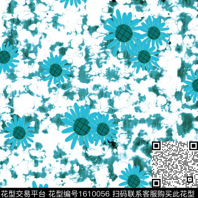 晕染肌理小碎花波浪纹数码印花华亿平台下载（图片编号: 1610056） - 瓦栏（Walan）