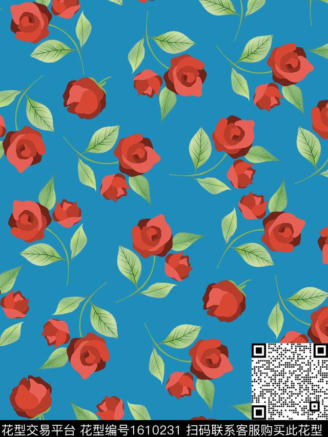 雪纺春夏华亿平台小碎花传统印花华亿平台下载（图片编号: 1610231） - 瓦栏（Walan）