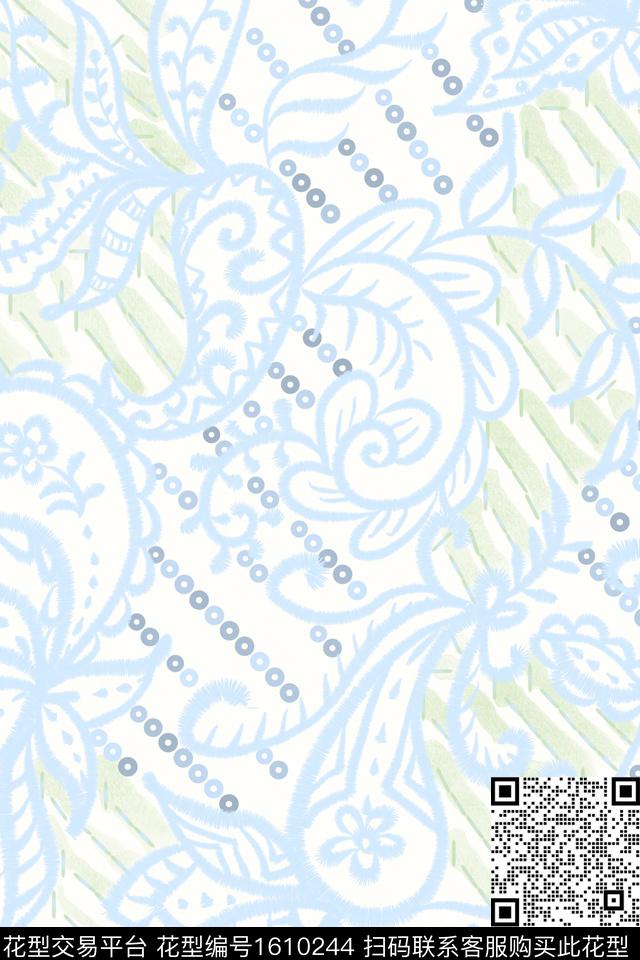 绣花华亿平台小清新民族风数码印花华亿平台下载（图片编号: 1610244） - 瓦栏（Walan）