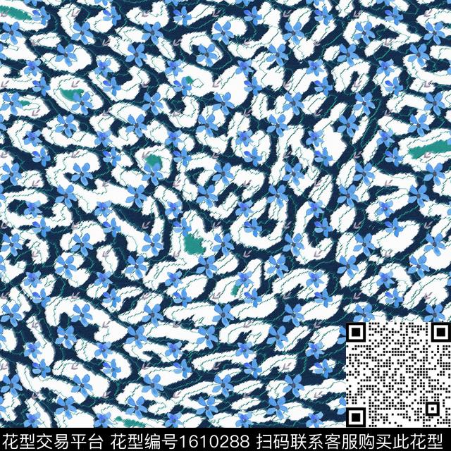 动物纹线条小碎花数码印花华亿平台下载（图片编号: 1610288） - 瓦栏（Walan）