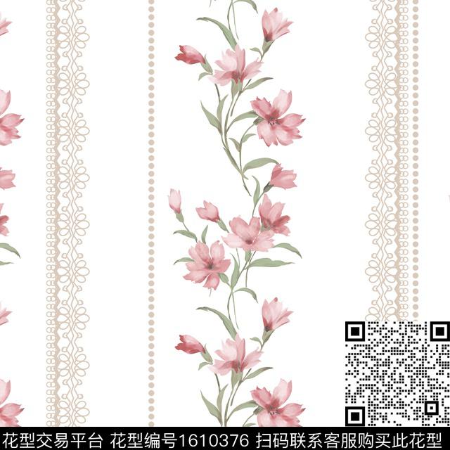 小清新花卉水彩花卉数码印花华亿平台下载（图片编号: 1610376） - 瓦栏（Walan）