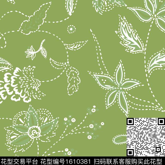 民族花卉花卉佩斯利数码印花华亿平台下载（图片编号: 1610381） - 瓦栏（Walan）