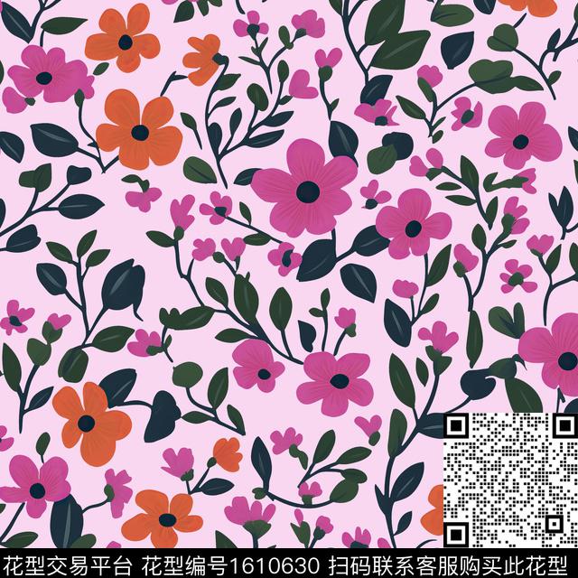 花卉小碎花传统印花华亿平台下载（图片编号: 1610630） - 瓦栏（Walan）