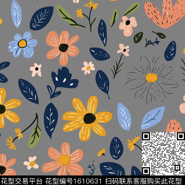 花卉小碎花传统印花华亿平台下载（图片编号: 1610631） - 瓦栏（Walan）