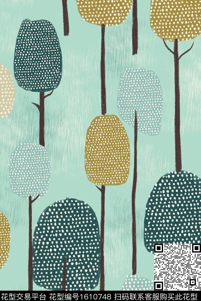 树斑点抽象数码印花华亿平台下载（图片编号: 1610748） - 瓦栏（Walan）