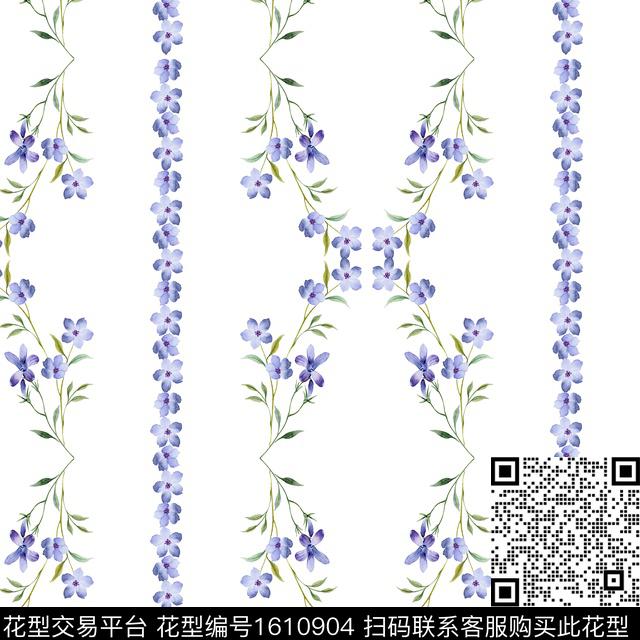 花卉小碎花条纹数码印花华亿平台下载（图片编号: 1610904） - 瓦栏（Walan）