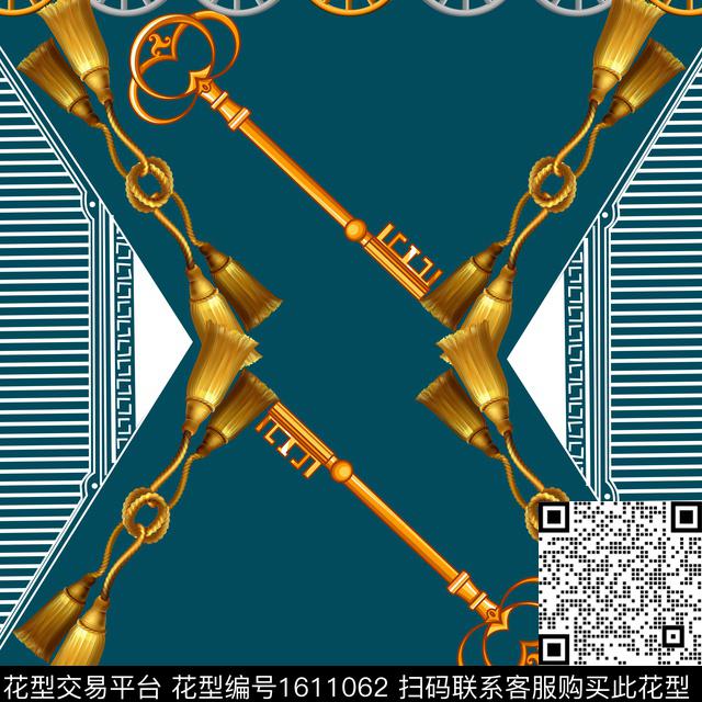 民族风宫廷风钥匙数码印花华亿平台下载（图片编号: 1611062） - 瓦栏（Walan）