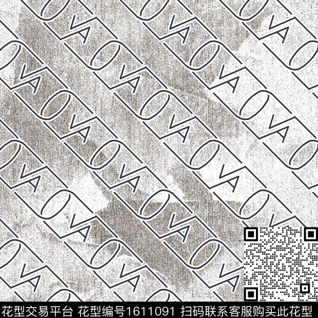 肌理休闲字母数码印花华亿平台下载（图片编号: 1611091） - 瓦栏（Walan）