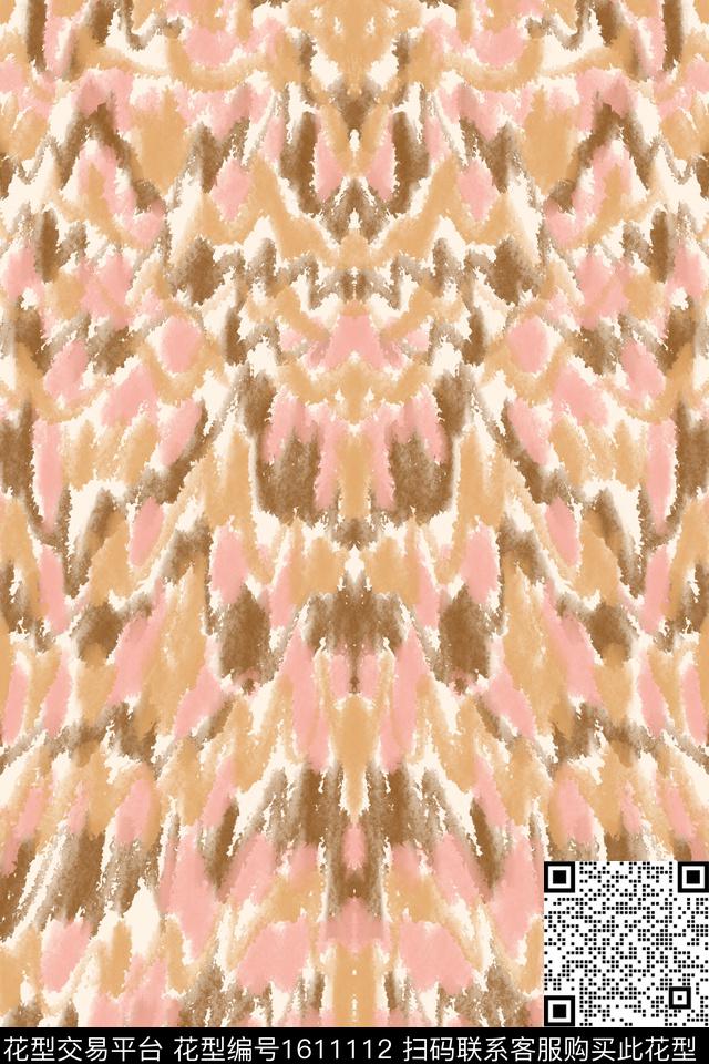 民族风水彩抽象数码印花华亿平台下载（图片编号: 1611112） - 瓦栏（Walan）