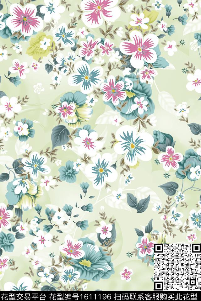 花卉影花数码印花华亿平台下载（图片编号: 1611196） - 瓦栏（Walan）