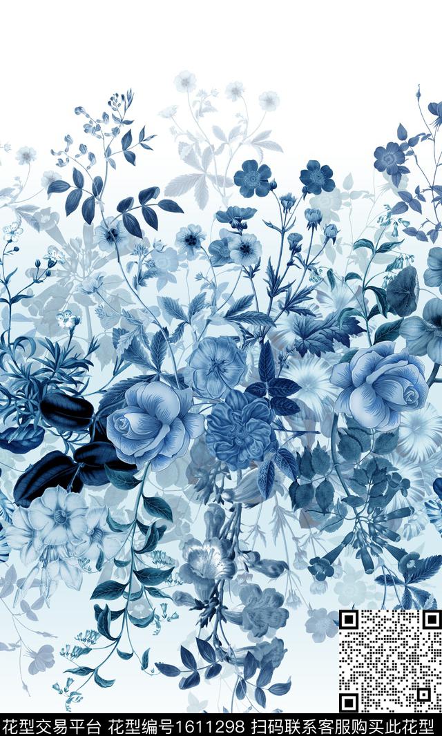影花定位花花卉数码印花华亿平台下载（图片编号: 1611298） - 瓦栏（Walan）