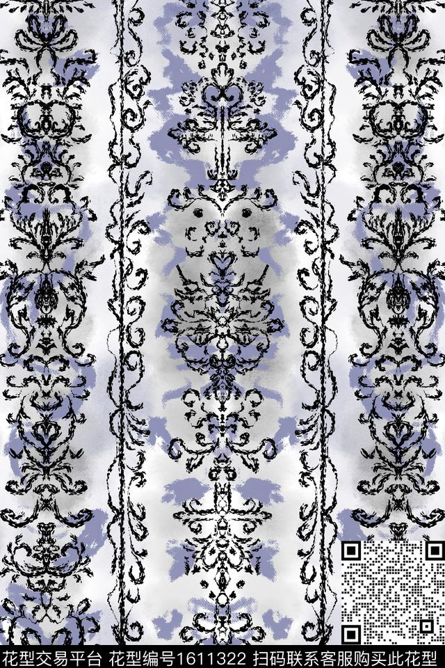 民族风笔触条纹数码印花华亿平台下载（图片编号: 1611322） - 瓦栏（Walan）