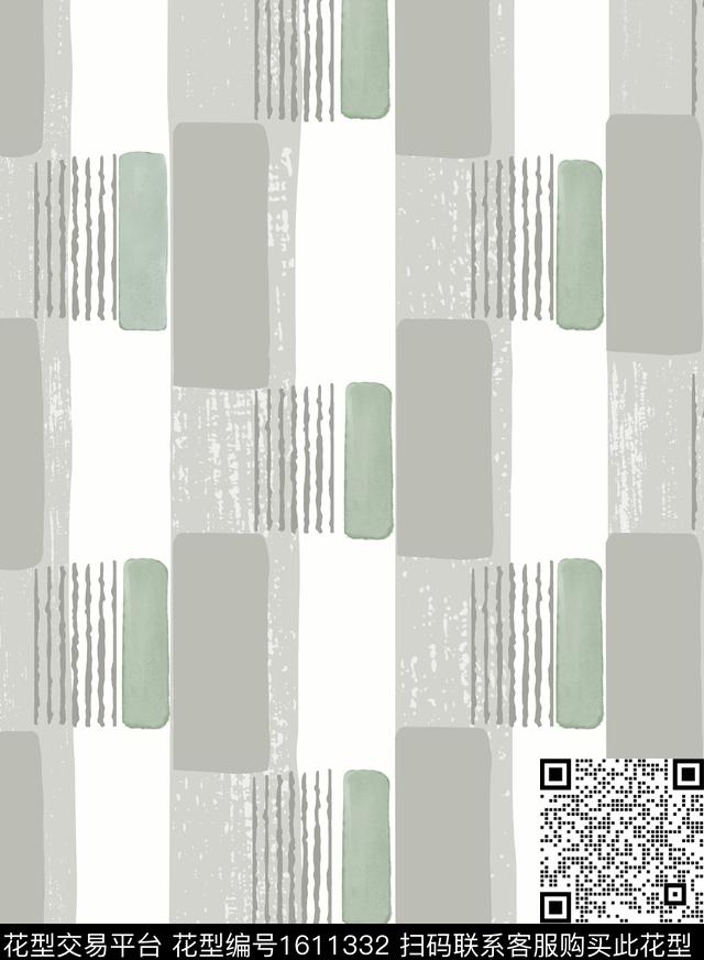 几何条纹水彩数码印花华亿平台下载（图片编号: 1611332） - 瓦栏（Walan）