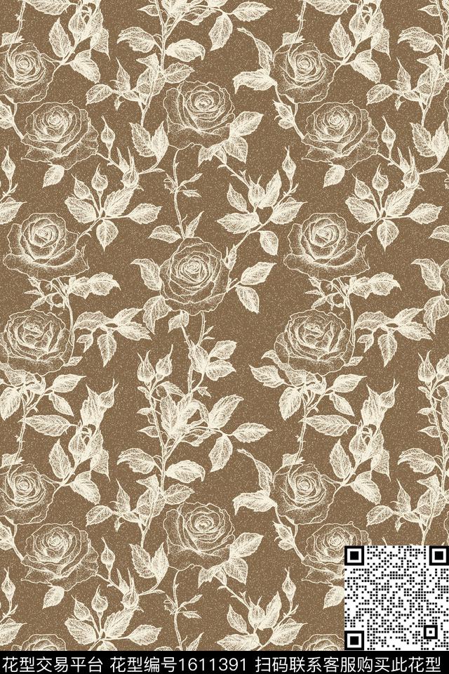 花卉玫瑰花肌理数码印花华亿平台下载（图片编号: 1611391） - 瓦栏（Walan）