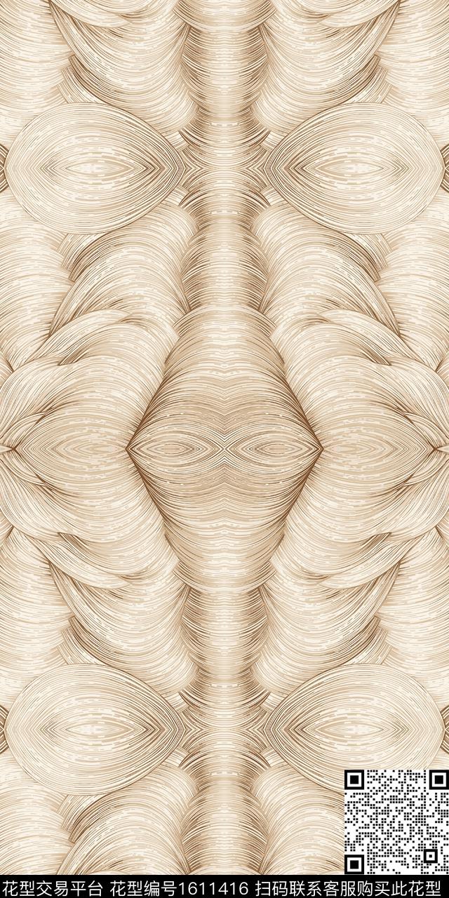 对称线条抽象数码印花华亿平台下载（图片编号: 1611416） - 瓦栏（Walan）