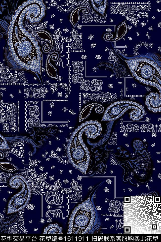 民族风中老年佩斯利数码印花华亿平台下载（图片编号: 1611911） - 瓦栏（Walan）