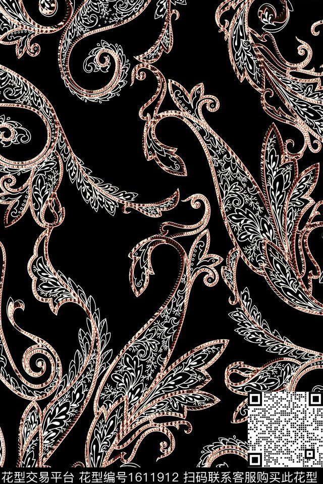 民族风中老年佩斯利数码印花华亿平台下载（图片编号: 1611912） - 瓦栏（Walan）